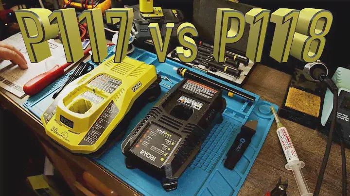 Ryobi P117 и зарядное устройство P118 (сравнение)