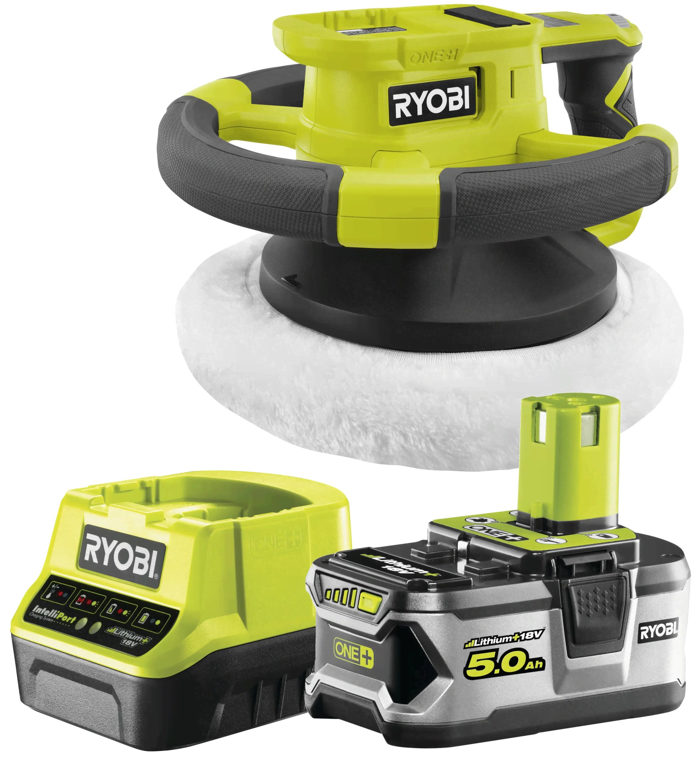 АККУМУЛЯТОРНАЯ ПОЛИРОВАЛЬНАЯ МАШИНА RYOBI RBP18250 25 СМ 18 В + 5 Ач-0